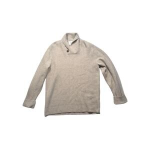 Old Navy Sweater Mens L Sweater Popover Heather Buttoned‎ Popup Collar Gray 315